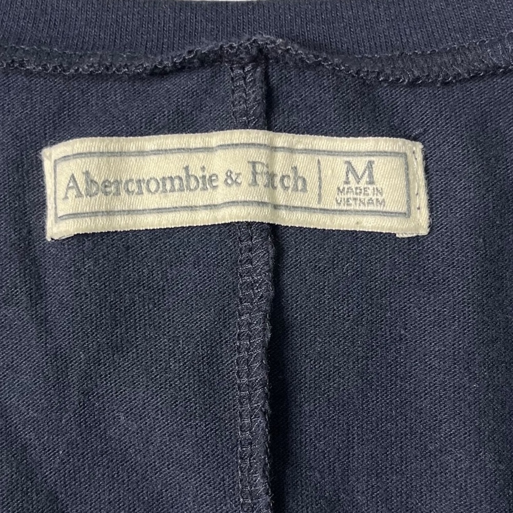 Abercrombie & Fitch Y2K Era Navy Blue Lace Hem Knit Top Size M - Picture 8 of 10